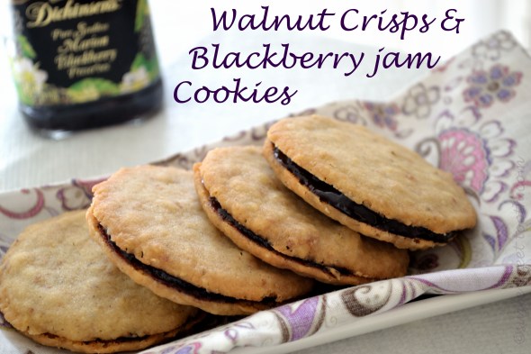 walnut crisps with blackberry jam cookies