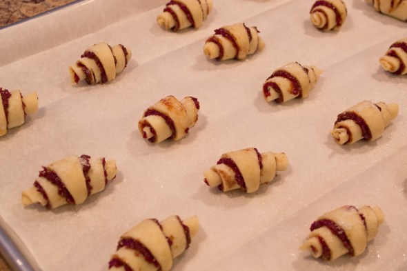 cherry rugelach ready to bake