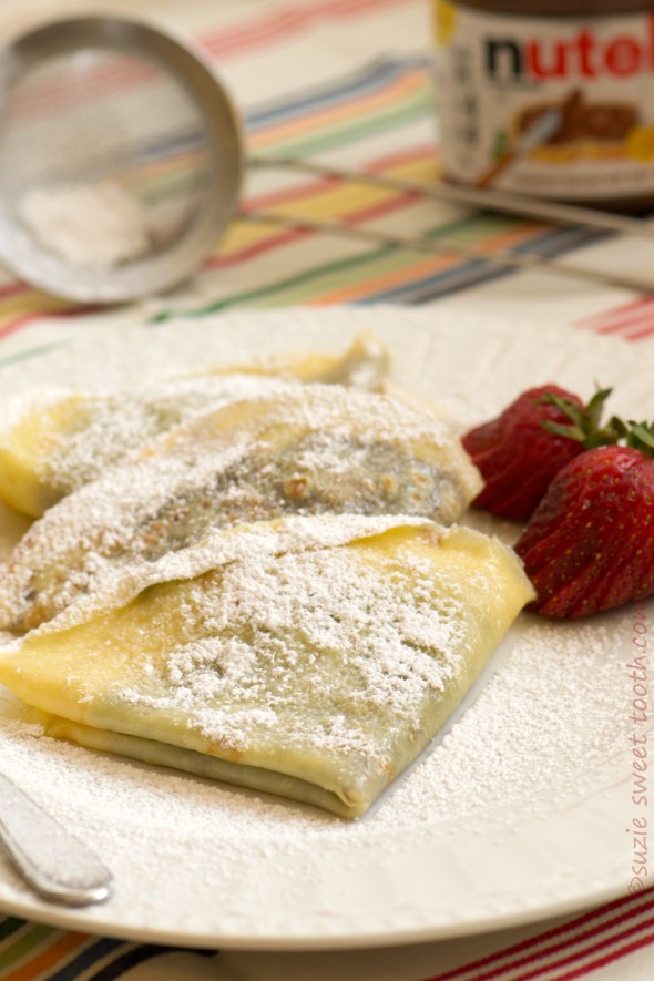 strawberry and nutella crepes