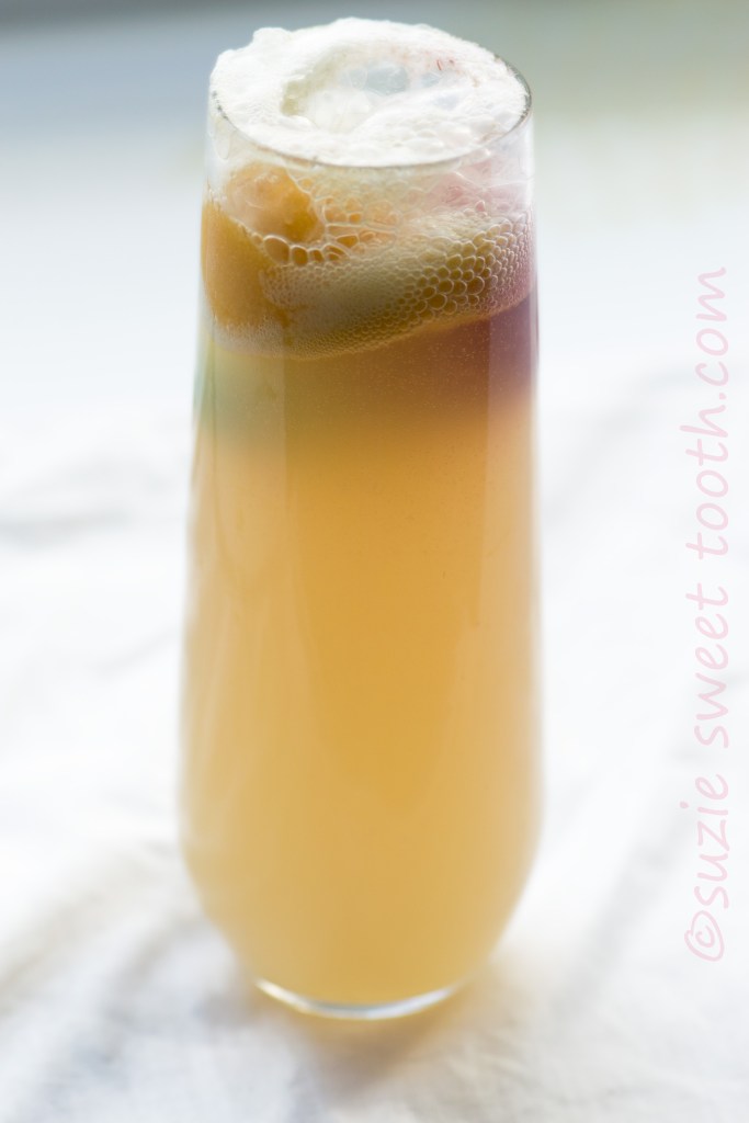 lime, mango, raspberry sorbet and champagne cocktail