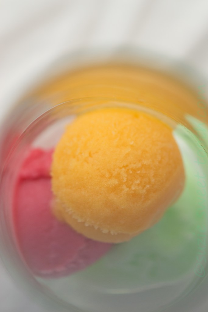 mixed sorbet cocktail prep