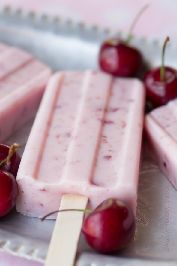 Vanilla Cherry Yogurt Pops