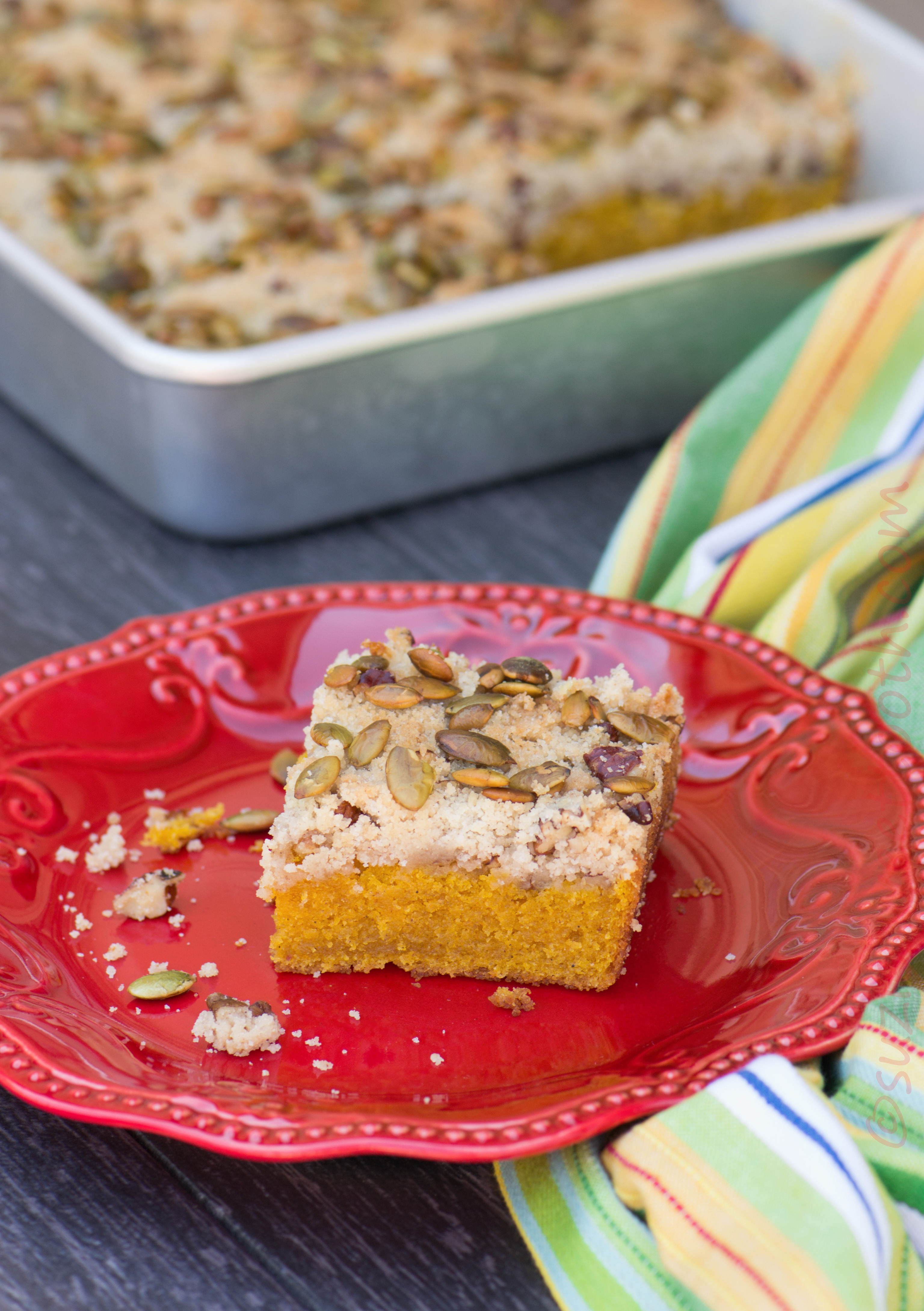 Pumpkin Streusel Coffee Cake with Pecan and Pumpkin Seed Streusel
